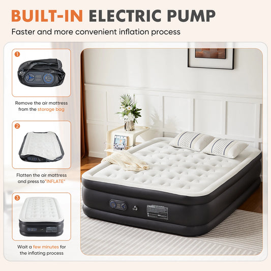 Air Mattress Double Height Non-Slip Bottom Weight