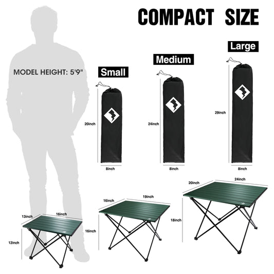 Ultralight Aluminum Folding Table, with Carry Bag
