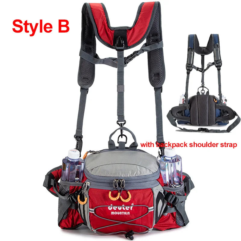 Outdoor Sports Waist Bag Cycling Camping Climbing Men's Backpack Hiking Shoulder Running Water Bottle Bicycle Fanny Pack Fishing