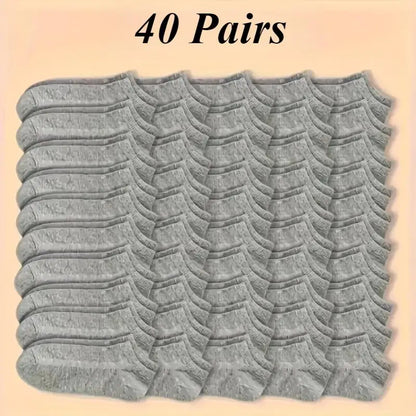 40 Pairs of Simple Black, White, and Gray Socks,