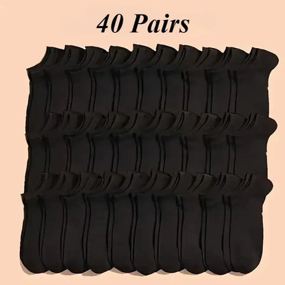 40 Pairs of Simple Black, White, and Gray Socks,