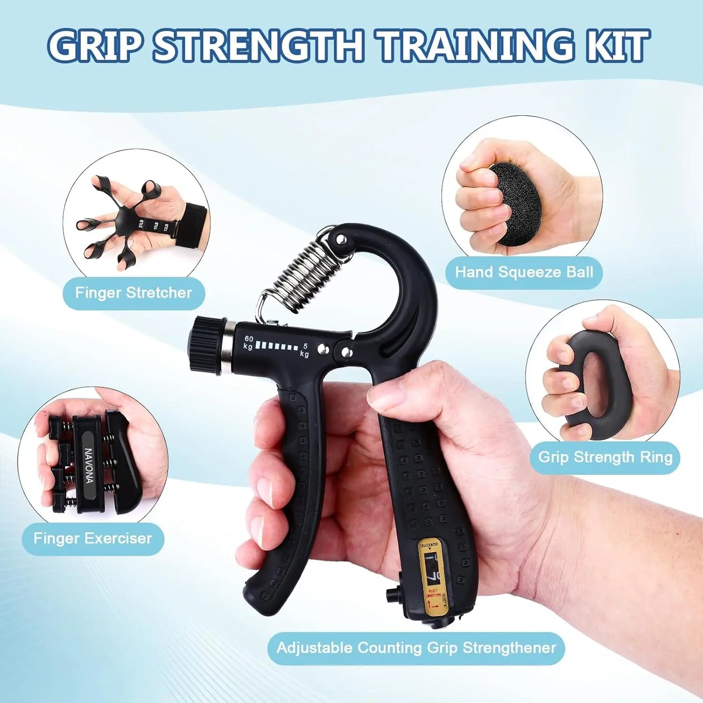 Hand, Stress Ball & Forearm Ring Exercisers