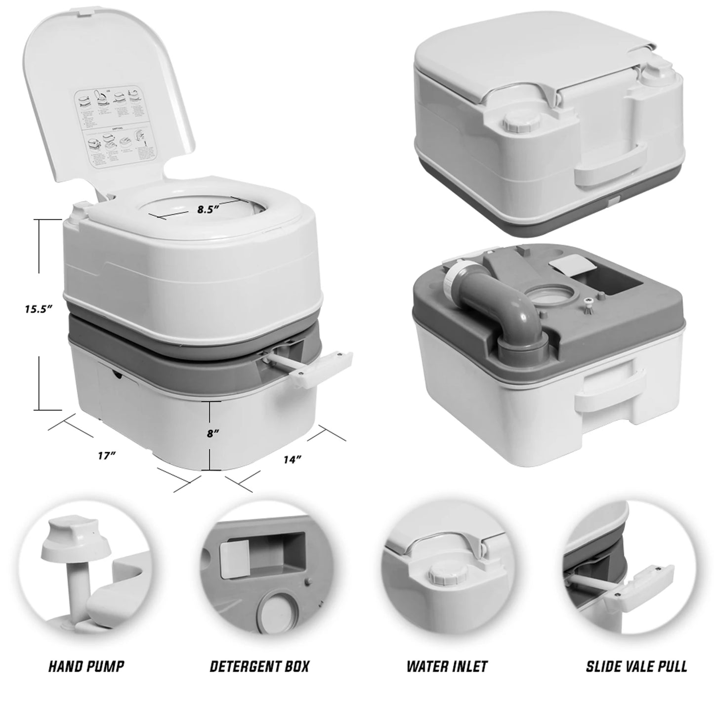 Camping Potty with Tissue Storage