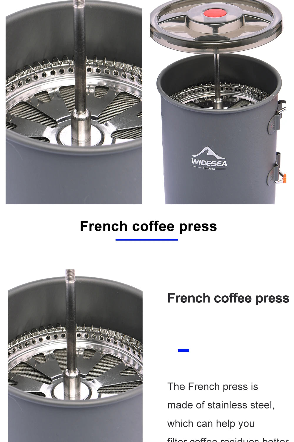 Coffee Pot with French Press & Mug