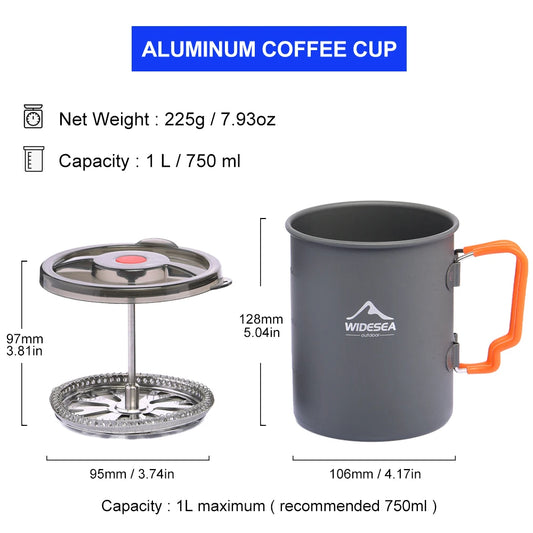 Coffee Pot with French Press & Mug