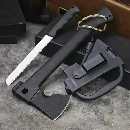 Hand Axe Hatchet with Serrated Saw Knife & Fire Starter Tool
