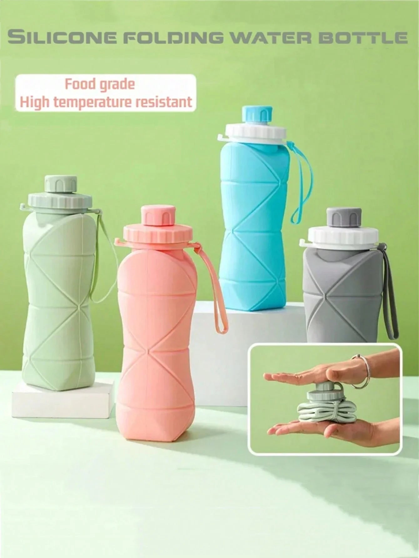 Drinking Bottles 600ml Folding Reusable