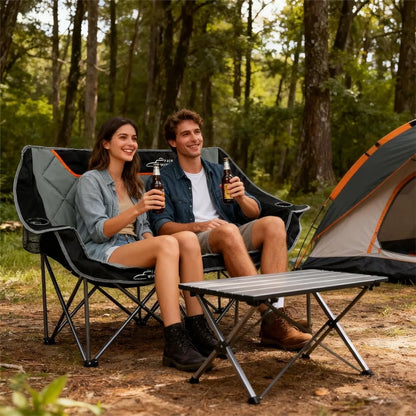 Heavy Duty Quad Fold Armchair with Cup Holders