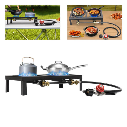 Dual Burner Cast Iron Gas Stove
