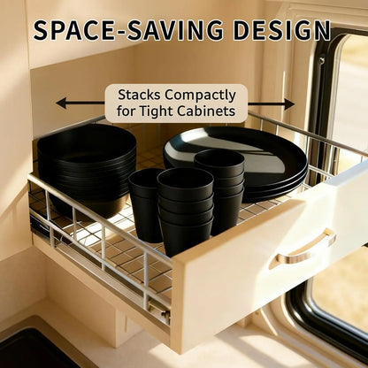 Plastic Dinnerware Set for 8, with Cutlery