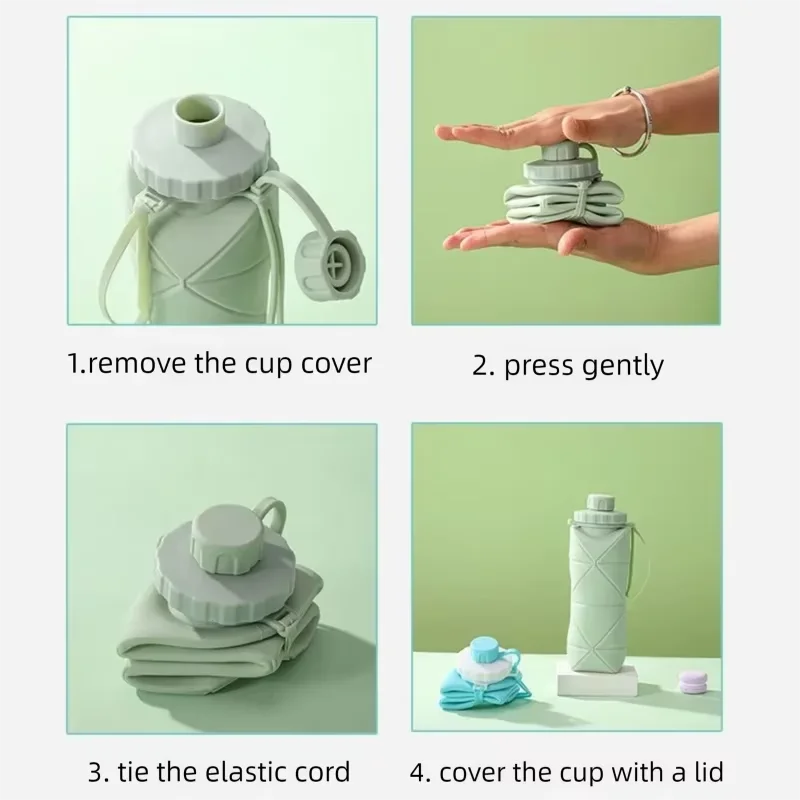 Drinking Bottles 600ml Folding Reusable
