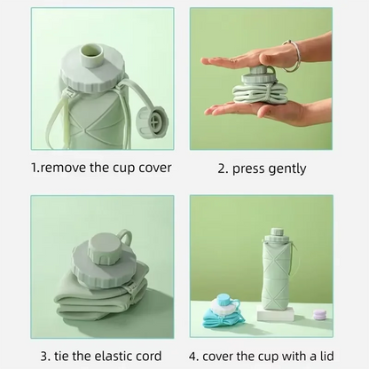 Drinking Bottles 600ml Folding Reusable