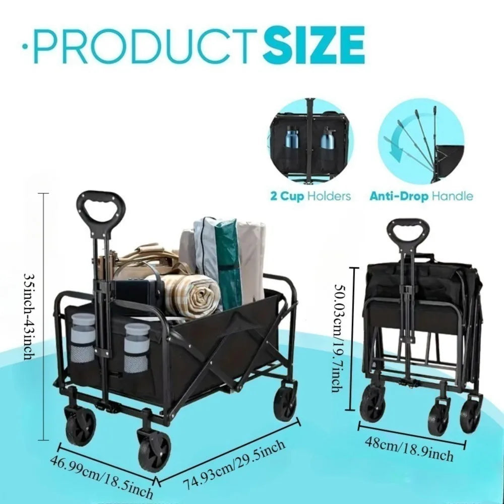 Heavy Duty Wagon Collapsible Foldable with All-Terrain Wheels