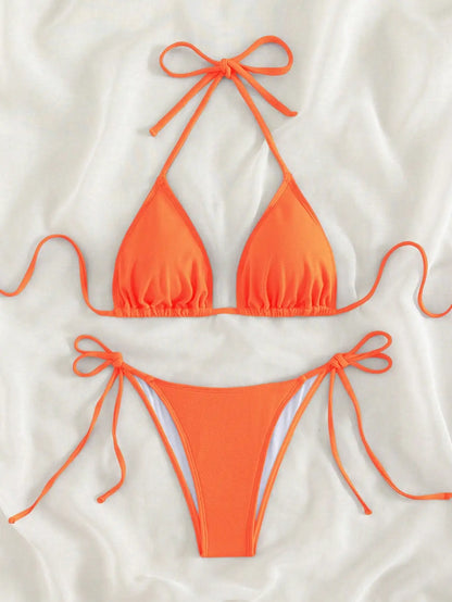 Split Bikini Set Orange