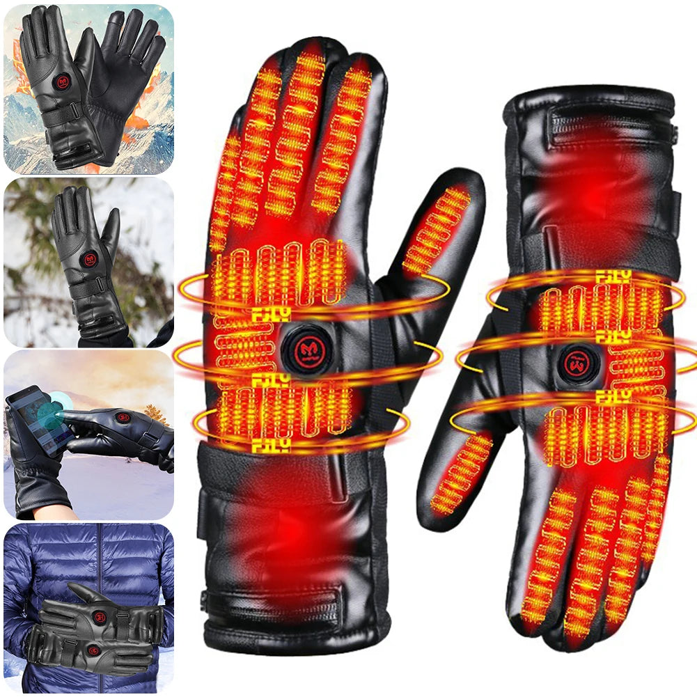 Thermal Electric Gloves Waterproof Touchscreen Gloves Cold Weather Gloves for Outdoor Motorcycle Ski Cycling