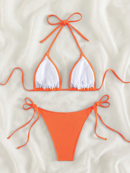 Split Bikini Set Orange