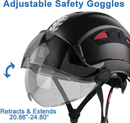 Lightweight Vented Safety Helmet with Visor