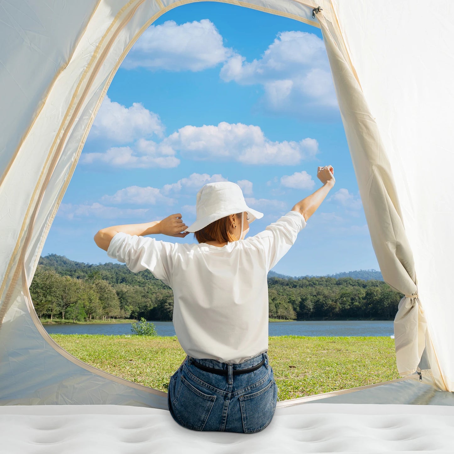 Air Mattress Double Height Non-Slip Bottom Weight