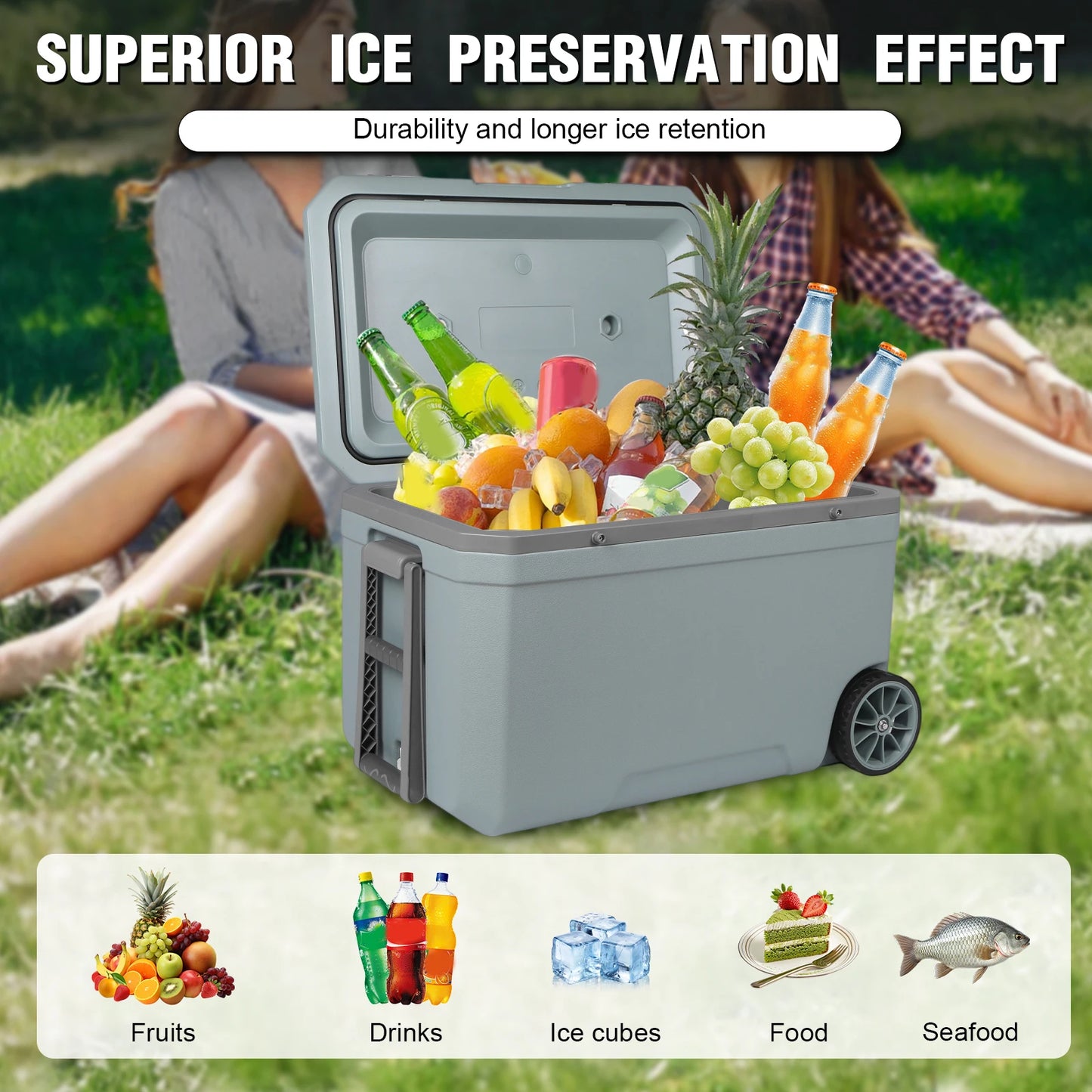 70L Outdoor Insulated Plastic Cooler