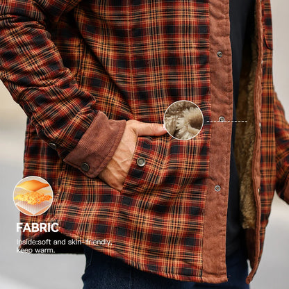Plaid Sherpa Lined Bomber Coat