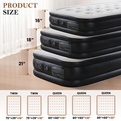 Air Mattress Double Height Non-Slip Bottom Weight
