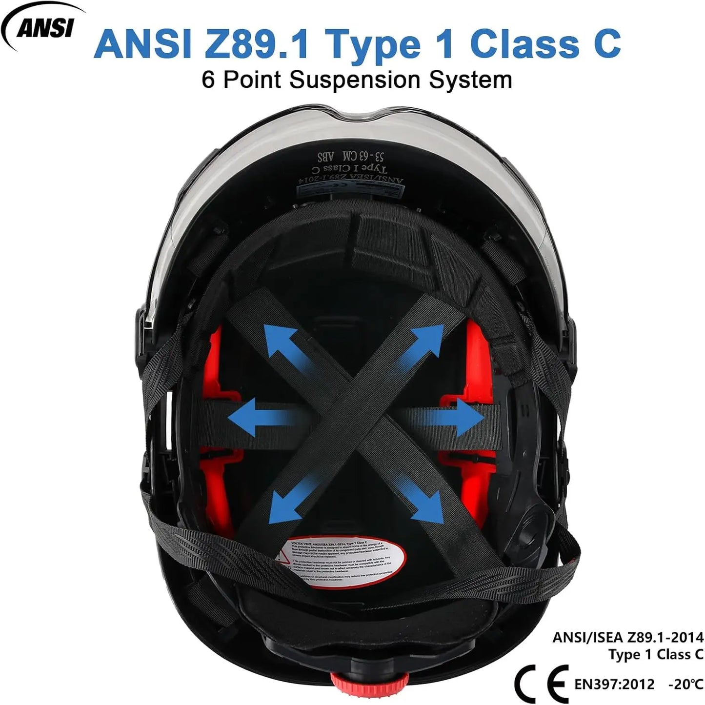 Lightweight Vented Safety Helmet with Visor