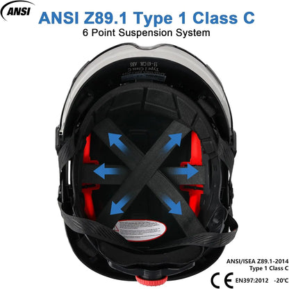 Lightweight Vented Safety Helmet with Visor