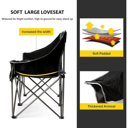 Heavy Duty Quad Fold Armchair with Cup Holders