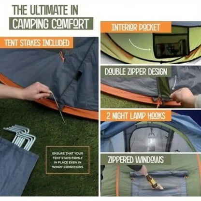 4-Person Easy Pop-Up Tent with 2 Doors