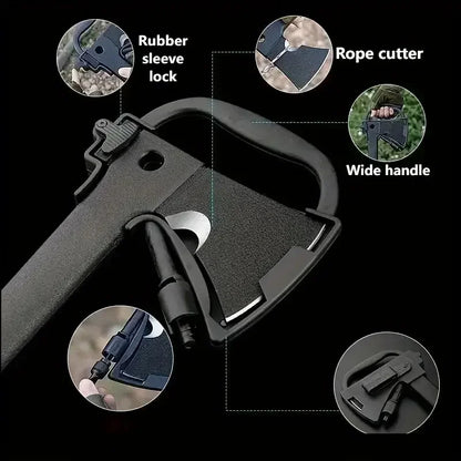 Hand Axe Hatchet with Serrated Saw Knife & Fire Starter Tool