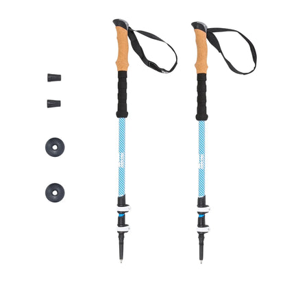 Lightweight Adjustable Carbon Fiber Trekking Poles - 2 Pack