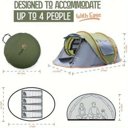 4-Person Easy Pop-Up Tent with 2 Doors
