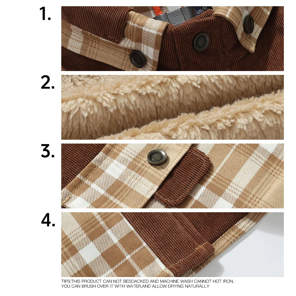 Plaid Sherpa Lined Bomber Coat