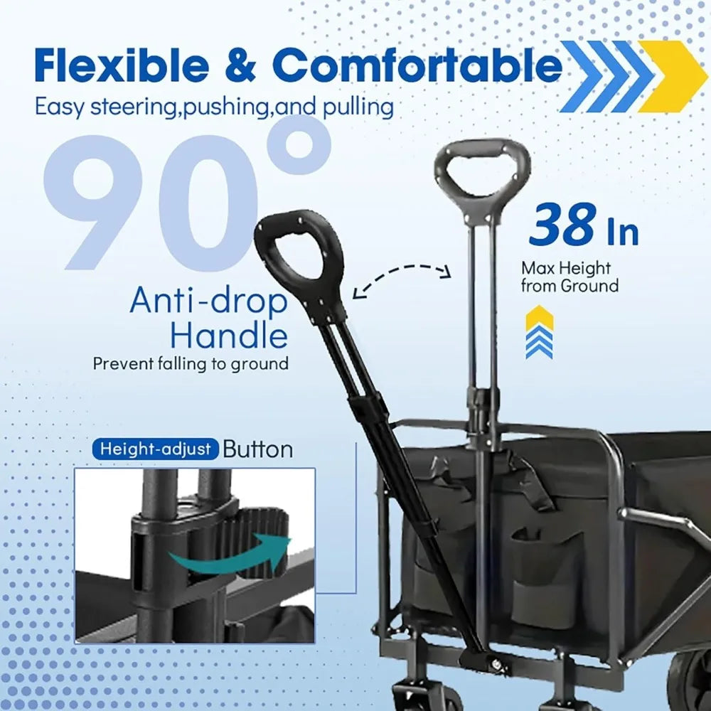 Heavy Duty Wagon Collapsible Foldable with All-Terrain Wheels