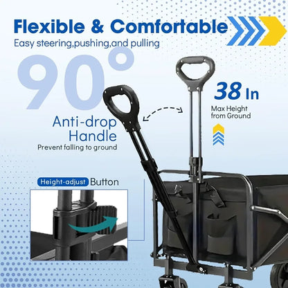 Heavy Duty Wagon Collapsible Foldable with All-Terrain Wheels