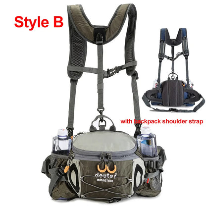 Outdoor Sports Waist Bag Cycling Camping Climbing Men's Backpack Hiking Shoulder Running Water Bottle Bicycle Fanny Pack Fishing