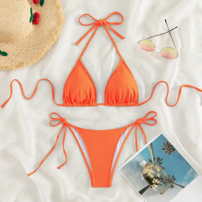 Split Bikini Set Orange