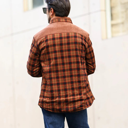 Plaid Sherpa Lined Bomber Coat
