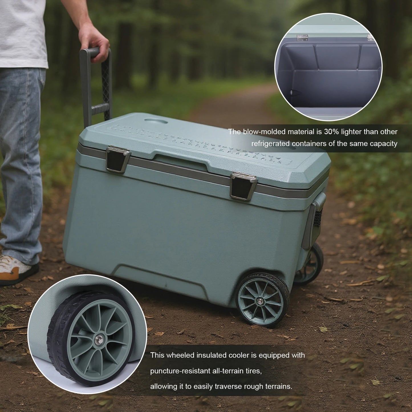 70L Outdoor Insulated Plastic Cooler