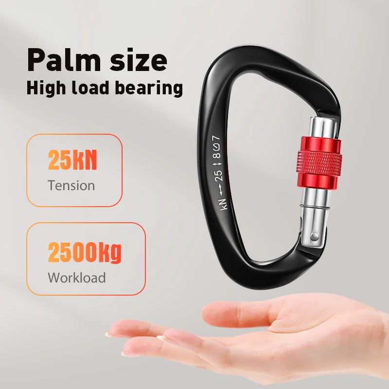 D Shaped Lock Carabiner UIAA/CE