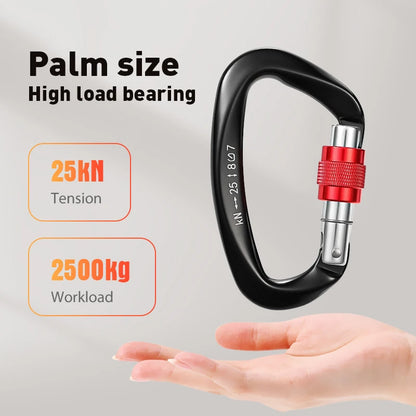 D Shaped Lock Carabiner UIAA/CE