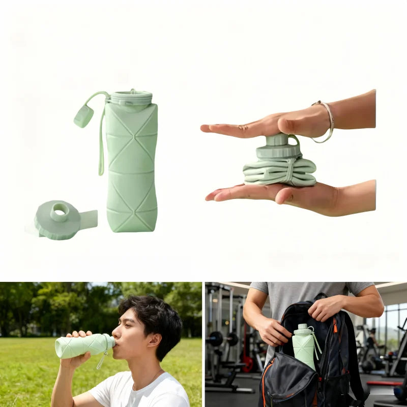 Drinking Bottles 600ml Folding Reusable
