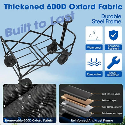 Heavy Duty Wagon Collapsible Foldable with All-Terrain Wheels