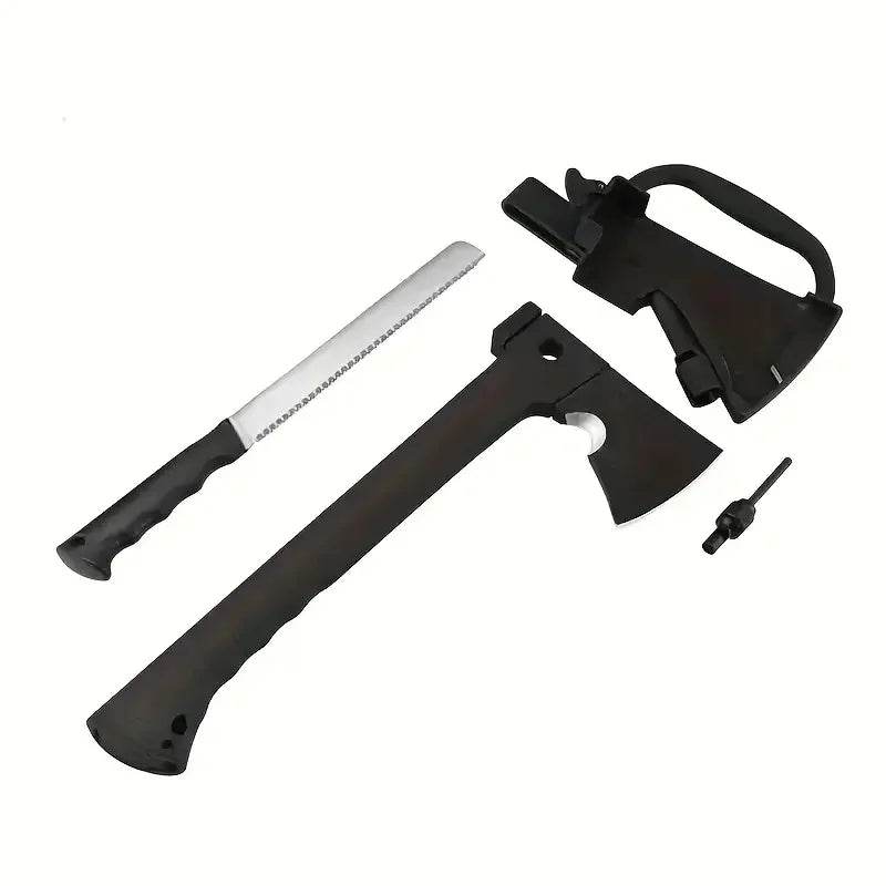 Hand Axe Hatchet with Serrated Saw Knife & Fire Starter Tool