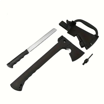 Hand Axe Hatchet with Serrated Saw Knife & Fire Starter Tool
