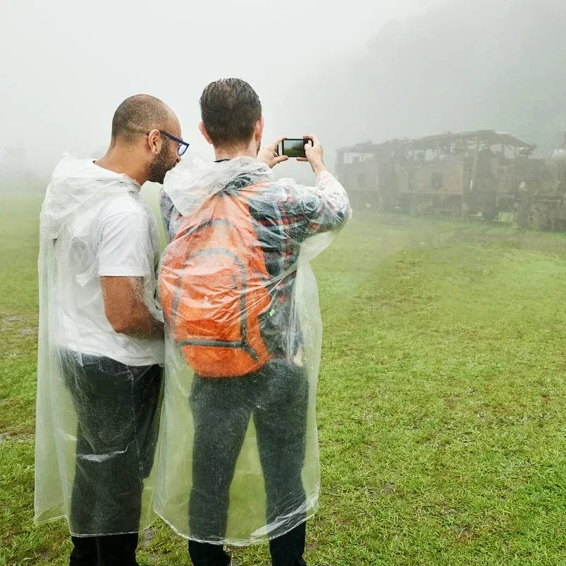 6pc Disposable Adult Transparent Rain Poncho