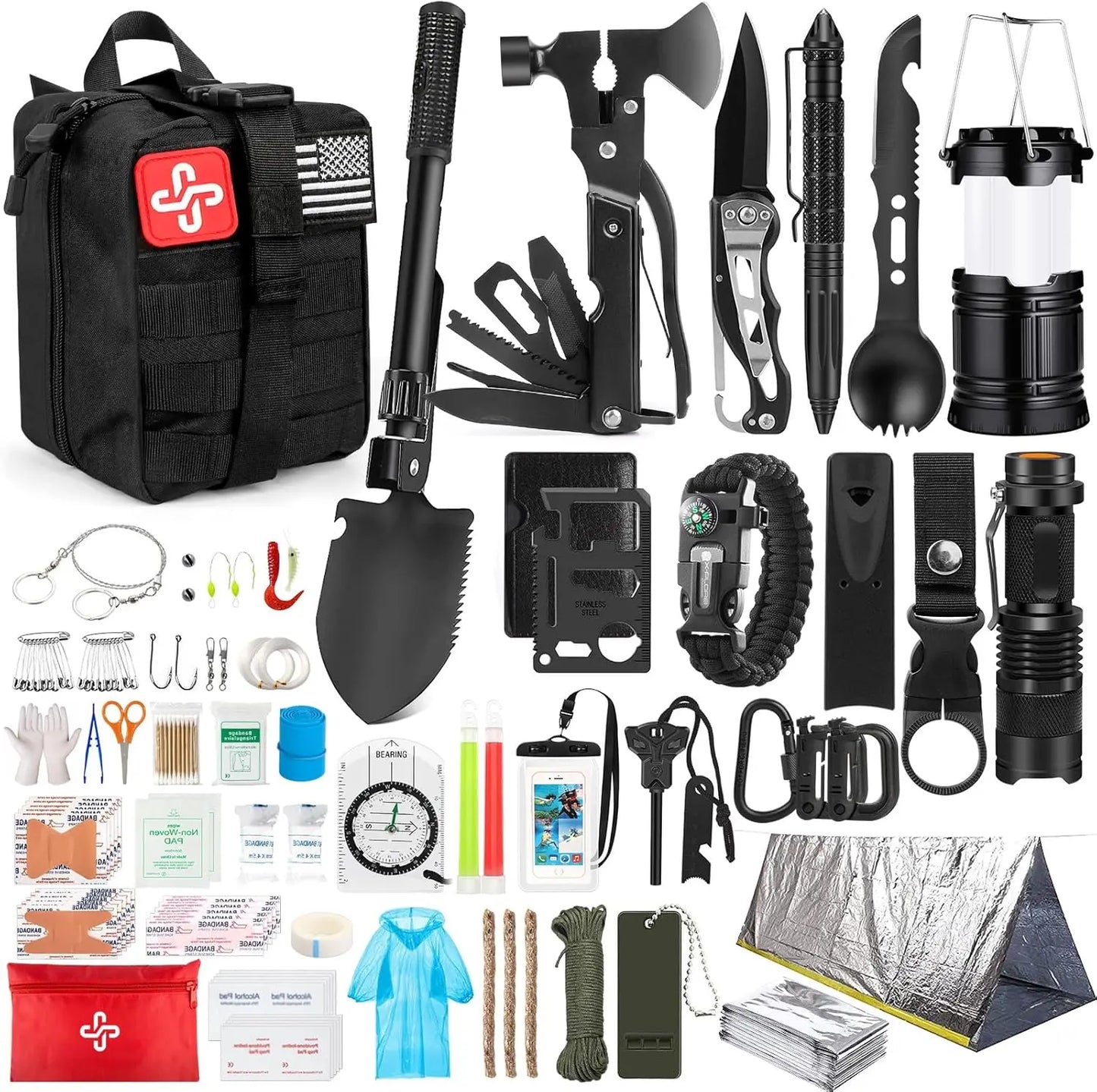 Emergency Survival Kit with First Aid 250Pcs