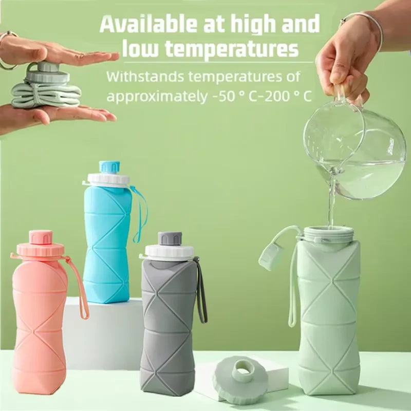 Drinking Bottles 600ml Folding Reusable