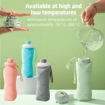 Drinking Bottles 600ml Folding Reusable